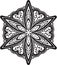 Abstract black round, hexagonal lace design - mandala, et