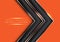Abstract black silver twin arrow on orange design modern luxury futuristic background vector