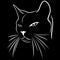 Abstract black stencil of angry cat`s muzzle