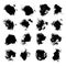 Abstract black vector spots of ink on white