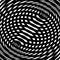 Abstract black and white background. Optical illusion of distorted surface. Twisted stripes. Stylized 3d tunnel.