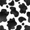 Abstract black and white cow spots seamless pattern background