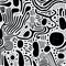 Abstract Black And White Doodle Poster With Organic Shapes