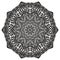 Abstract black and white flora mandala