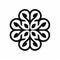 Abstract Black And White Flower And Leaves Icon
