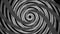 Abstract black and white spiral tunnel spinning, seamless loop. Animation. Endless funnel rotating on black background