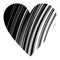 Abstract black white stripe style heart vector illustration