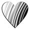 Abstract black white stripe style heart vector illustration