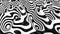 Abstract black and white striped liquid shape