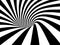 Abstract black and white striped optical illusion three dimensional geometrical wormhole shape