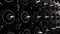 Abstract black and white technological background, seamless loop. Animation. Macro computer electronics pattern with