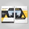 Abstract black yellow annual report Leaflet Brochure Flyer template design, book cover layout design