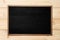 Abstract blackboard or chalkboard with frame on wooden background