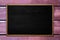 Abstract blackboard or chalkboard with frame on wooden background