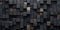 Abstract block stack wooden 3d cubes, black wood texture for backdrop