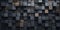 Abstract block stack wooden 3d cubes, black wood texture for backdrop