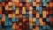 Abstract block stack wooden 3d cubes, colorful wood texture for backdrop