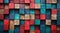 Abstract block stack wooden 3d cubes, colorful wood texture for backdrop