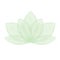 Abstract blooming green water lily. Hand drawn translucent lotus flower. Simply lotuses. Lotus icon, symbol. Watercolor stylized