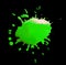 Abstract blot green blob on a black background