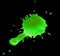 Abstract blot green blob on a black background