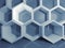 Abstract blue 3 d honeycomb digital structure