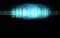 Abstract blue audio spectrum waveform on black