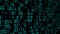 Abstract blue binary code background. Futuristic cyberspace. Concept of mining cryptocurrency and bitcoin btc. Web