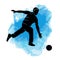 Abstract blue bowling player graphic in vector quality.