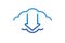 Abstract Blue Cloud Arrow Digital Logo