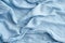 Abstract blue crumpled linen background. Generative AI
