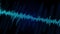 Abstract blue digital equalizer Sound or audio waveform on black Loop background .