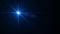 Abstract blue digital lens flare light on black background HD video.Motion effect light.Digital abstract sun