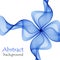 Abstract blue gift bow made of transparent ribbons