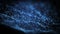 Abstract blue glowing particle burning in outer space background. 3D illustration render