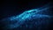 Abstract blue glowing particle burning in outer space background. 4K footage motion video