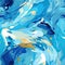 Abstract blue and gold waves painting with fluid figures (tiled)