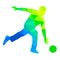 Abstract blue and green bowling player graphic in vector quality.