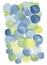 Abstract Blue and Green Circle Pattern Bleeding Watercolor Illustration