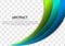 Abstract blue and green line curve gradient layer overlapping background with copy space for text