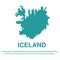 Abstract blue map of Iceland with white background flat style.global world map halftone concept