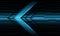 Abstract blue metallic arrow direction on dark circuit cyber pattern design modern futuristic technology background vector