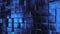 Abstract blue metallic cubes background pattern wall. 3D Projection Mapping