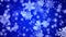 Abstract Blue motion loop background shining silver Snow snowflakes particles.