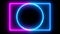 Abstract blue moving electric power with strobe light, animated circle and rectangular frame, laser show looped