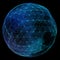 Abstract blue network globe. Technology concept of