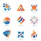 Abstract blue and orange Icon Set 22