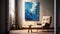 Abstract Blue Painting In Impressionist Style With Luminous Atmosphere