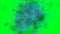 Abstract blue particles on green screen