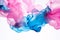 Abstract Blue and Pink Colors Smoke Explosion on White Background